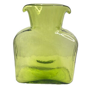 Blenko #384 Spring Green Double Spout Water Bottle Pitcher Carafe Vase